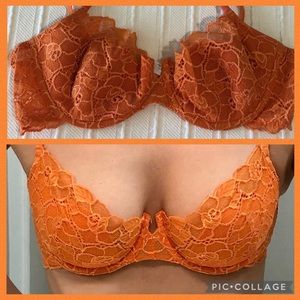 VS Orange Lace Push-up Bra